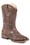 Roper Little Girls Vintage Brown With Crystal Cross - Roper