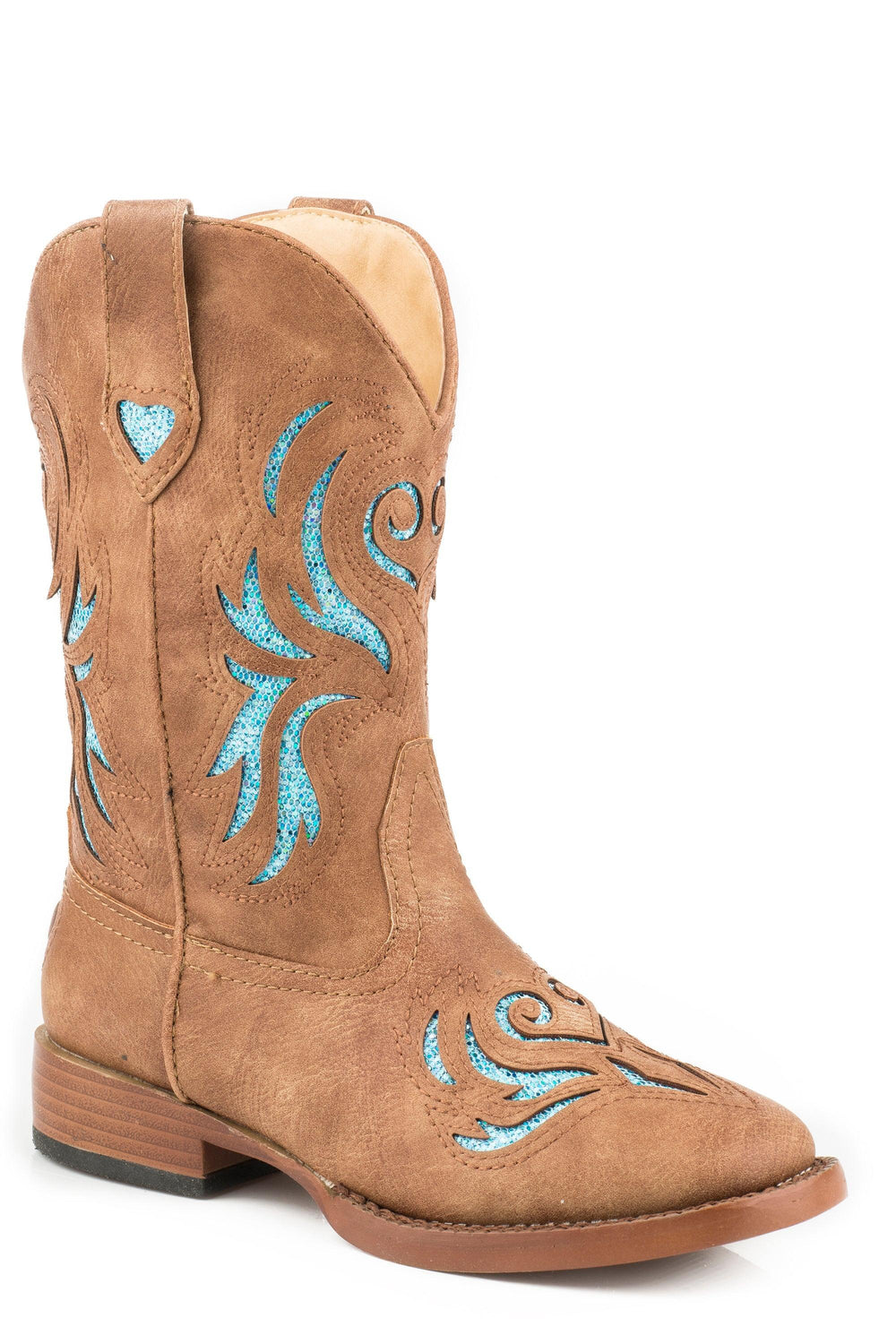 Roper Little Girls Faux Tan Tumbled Leather - Roper