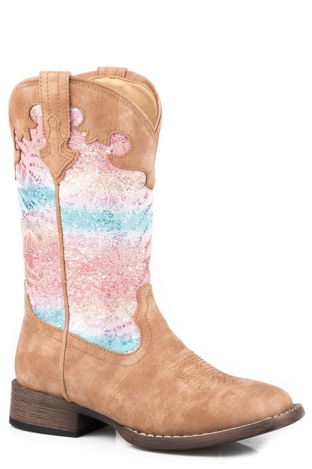 Roper Little Girls Tan Vintage Vamp - Roper