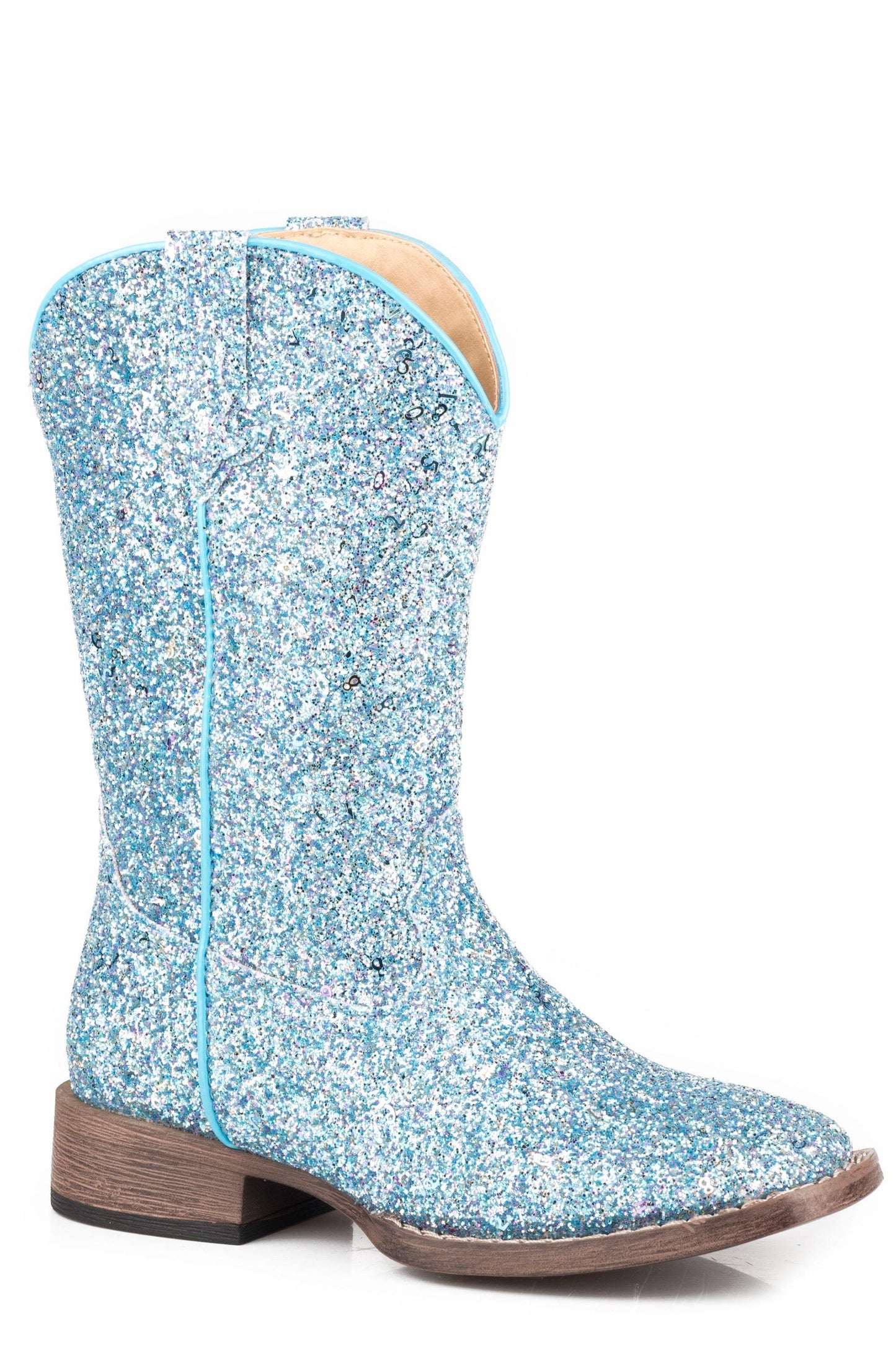 Roper Little Girls Blue Multi Glitter Vamp Boot Shaft Boot - Roper - Flyclothing LLC