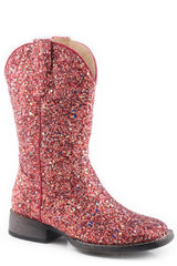 Roper Little Girls Red Multi Glitter Vamp - Roper