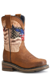 Roper Little Boys Oiled Tan Leather Vamp And Crown - Roper