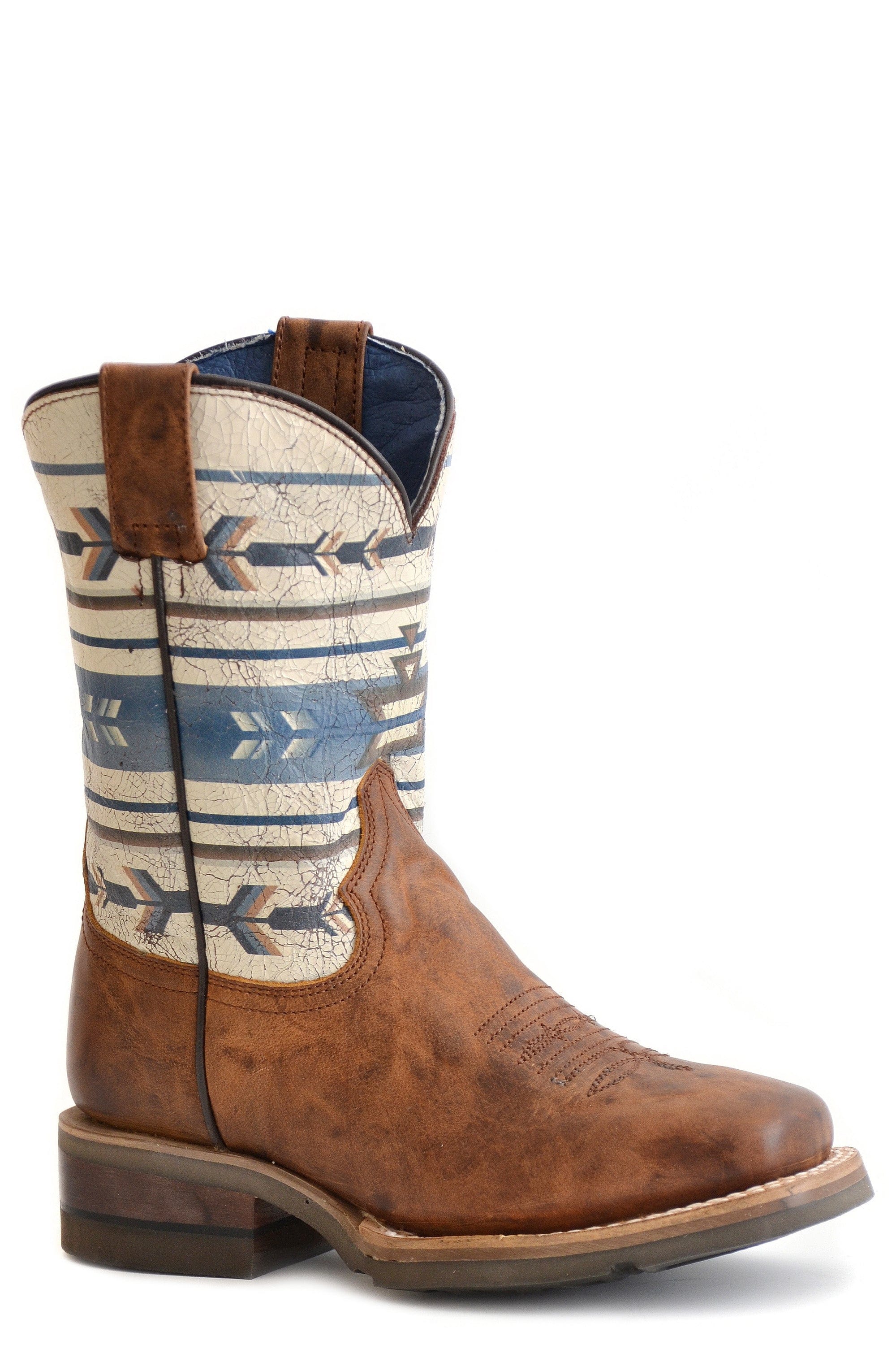 Roper Little Boys Burnish Tan Leather Vamp - Roper