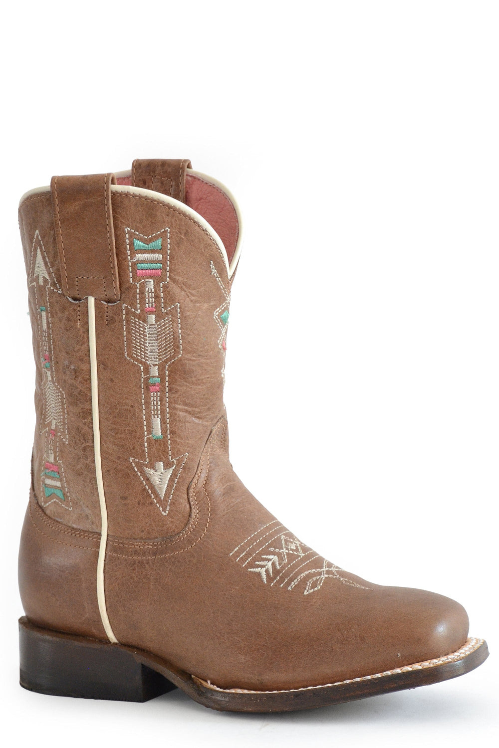 Roper Little Girls Vintage Brown Leather Vamp And Shaft - Roper
