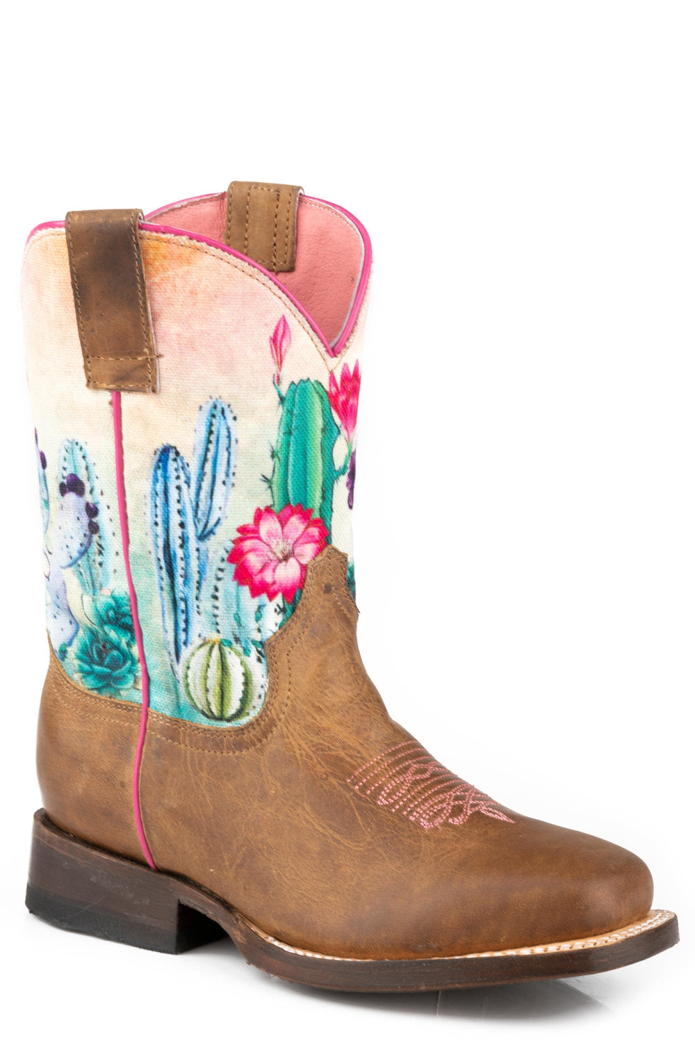 Roper Little Girls Olied Tan Leather Vamp - Roper