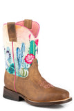 Roper Little Girls Olied Tan Leather Vamp - Roper