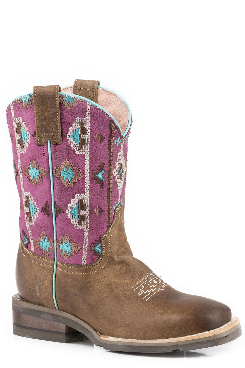Roper Little Girls Waxy Tan Leather Vamp - Roper