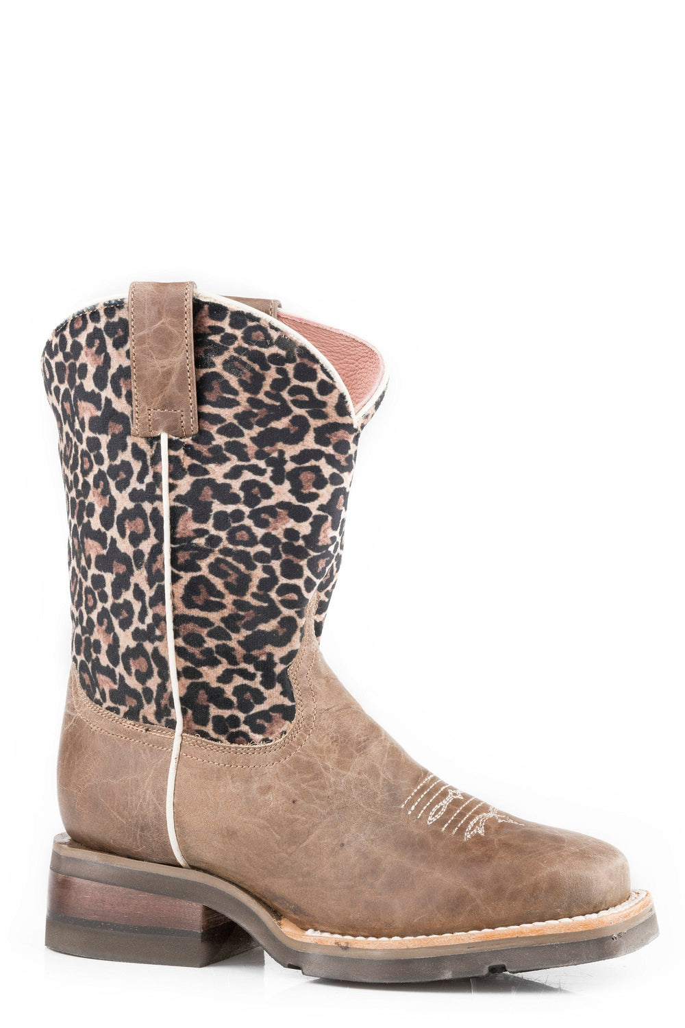 Roper Little Girls Waxy Brown Leather Vamp - Roper