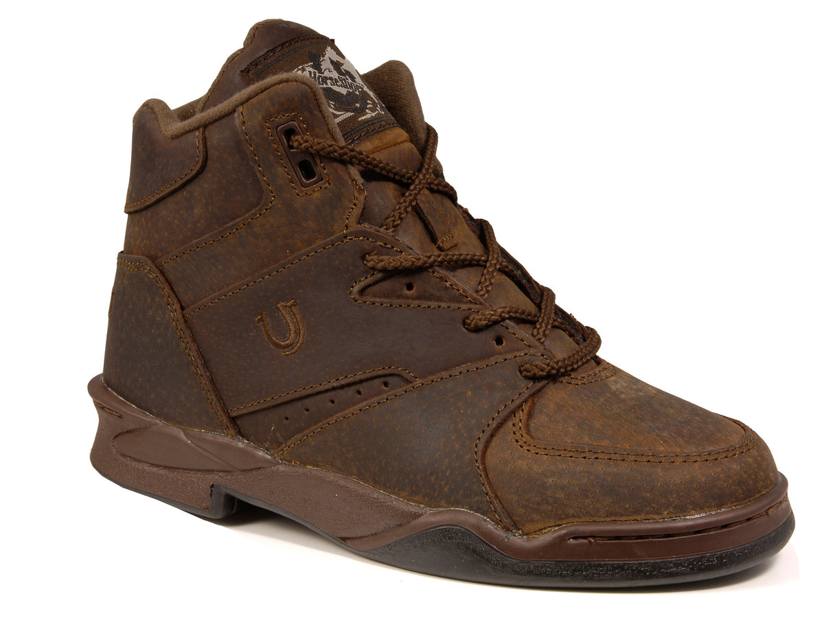 Roper Mens Horseshoe Brown Pig Suede Leather