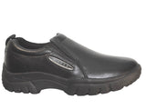 ROPER MENS PERFORMANCE SLIP ON SMOOTH BLACK TUMBLED LEATHER - Roper