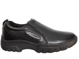 Roper Mens Performance Slip On Smooth Black Tumbled Leather - Roper