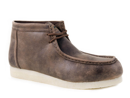 Roper Mens Gum Sole Chukka Smokey Oiled Brown Leather - Roper