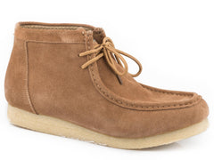 Roper Mens Tan Suede Leather Chukka Gum Sole Chukka With Two Eyelet Lace Up - Roper