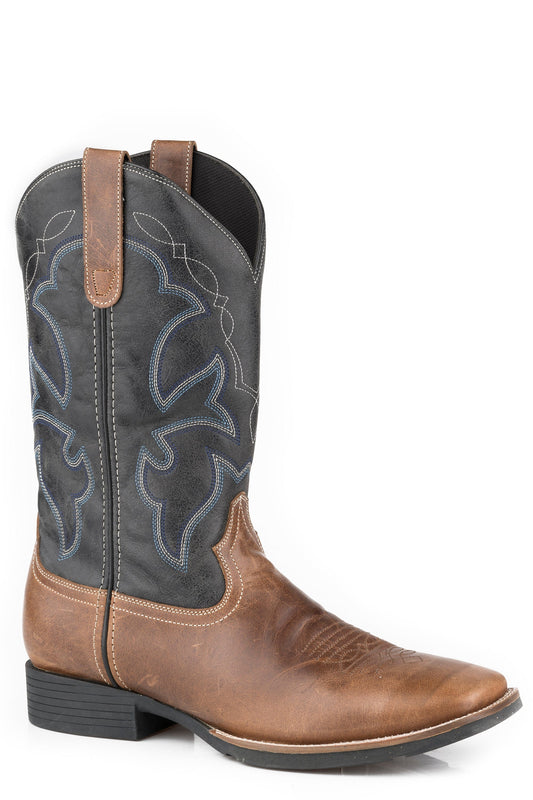 Roper Mens Brown Vamp With Navy Leather Shaft - Roper