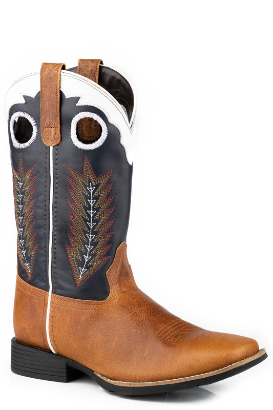Roper Mens Tan Vamp With Navy Leather Shaft - Roper