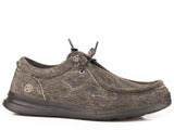 Roper Mens Black Canvas  Chukka With Two Eyelets  Elastic Laces - Roper