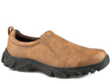 Roper Mens Performance Slip On Tan Tumbled Faux Leather - Roper
