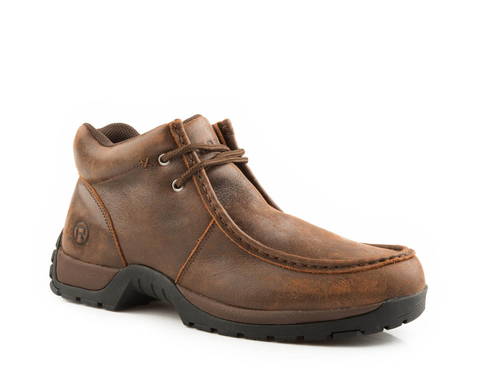 Roper Mens Performance Lite Sole 2 Eyelet Chukka Ankle Boot Vintage Brown Nubuck Leather - Roper