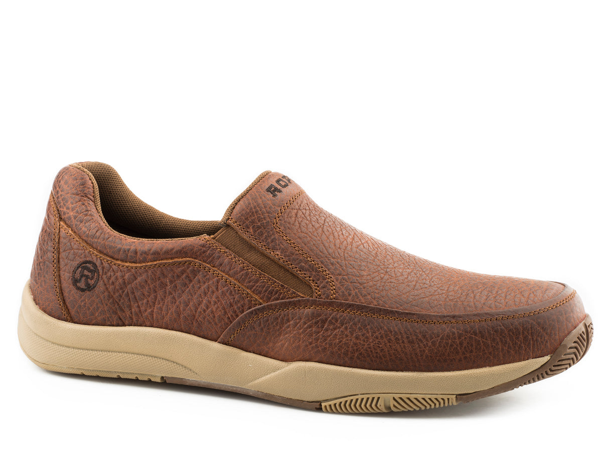 Roper Mens Swifter Sole Slip On Tan Tumbled Leather