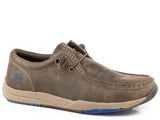 Roper Mens Vintage Brown Leather   Chukka With Two Eyelets  Elastic Laces - Roper