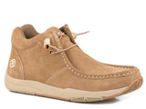Roper Mens Tan Suede Leather Chukka With Two Eyelets Elastic Laces - Roper