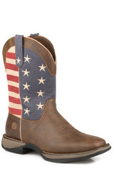 Roper Mens Brown Vamp  Cowboy Boot With Flag Shaft Pattern
