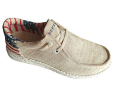 Roper Mens Beige Canvas With Flag Heel - Roper