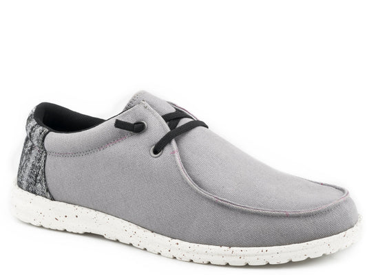 Roper Mens Grey Canvas With Multi Colored Heel - Roper
