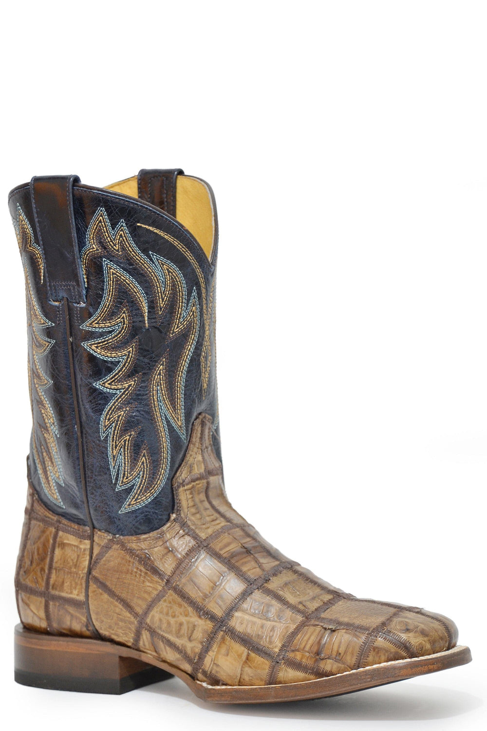 Roper Mens Brown Caiman Patchwork Vamp - Roper