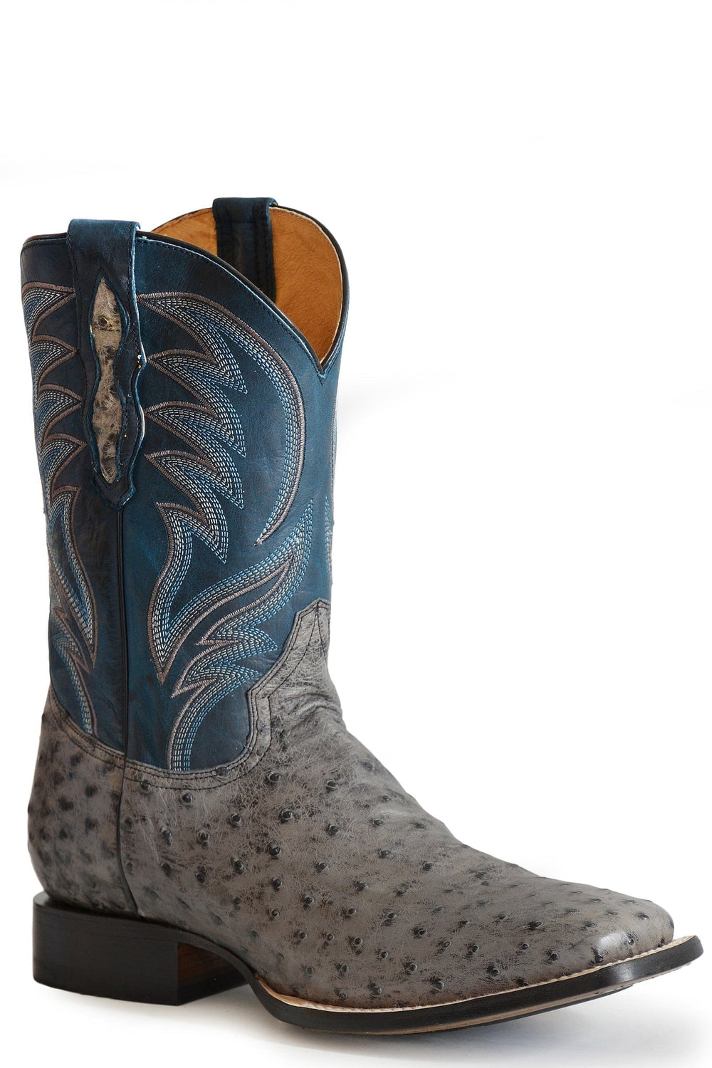 Roper Mens Grey Ostrich Full Quill Vamp Boot - Roper