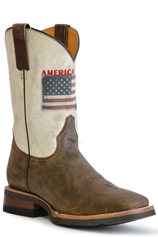 Roper Mens Vintage Brown Vamp Vintage White Shaft - Roper - Flyclothing LLC