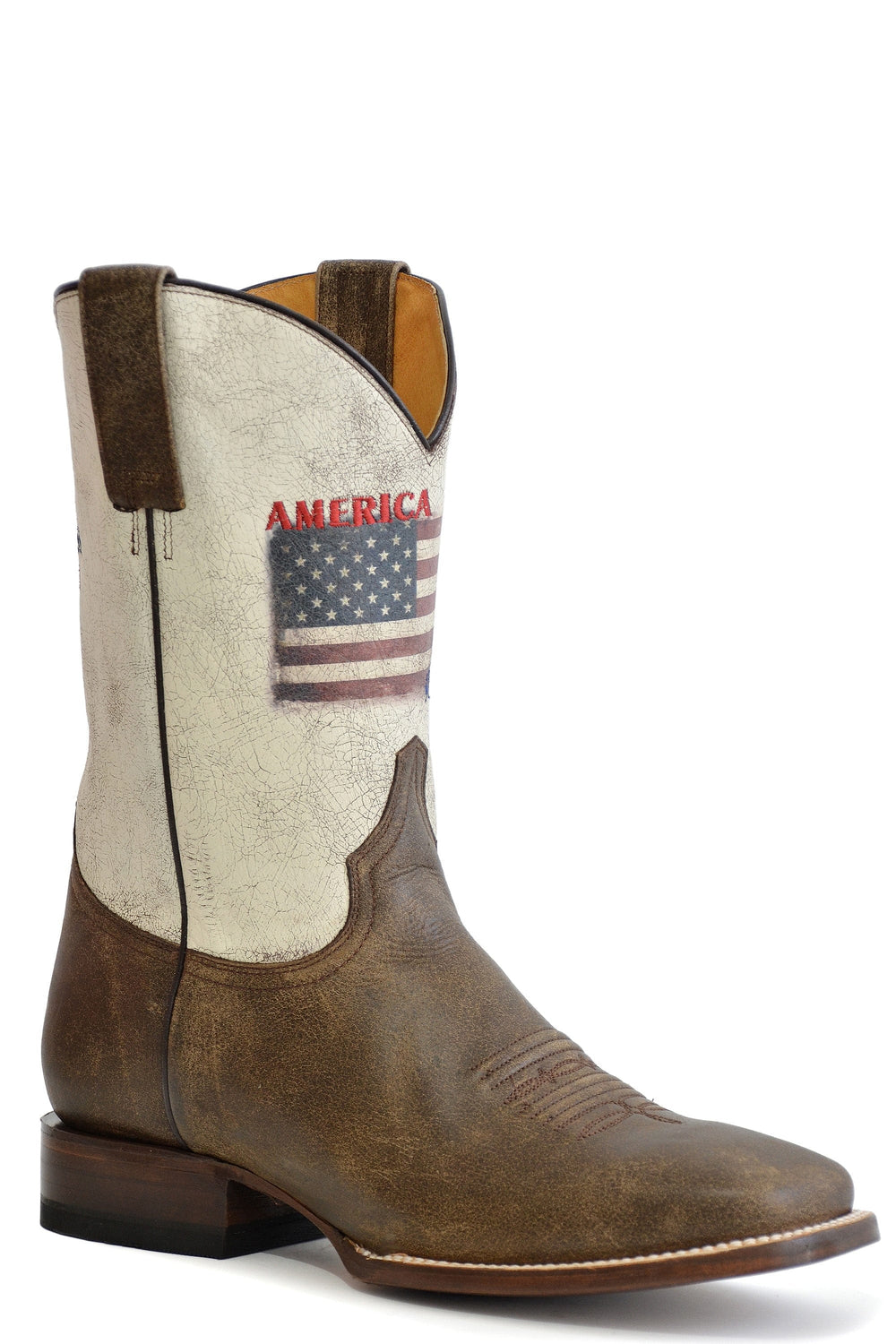 Roper Mens Vintage Brown Vamp Vintage White Shaft - Roper