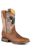 Roper Mens Burnish Brown Leather Vamp Boot - Roper