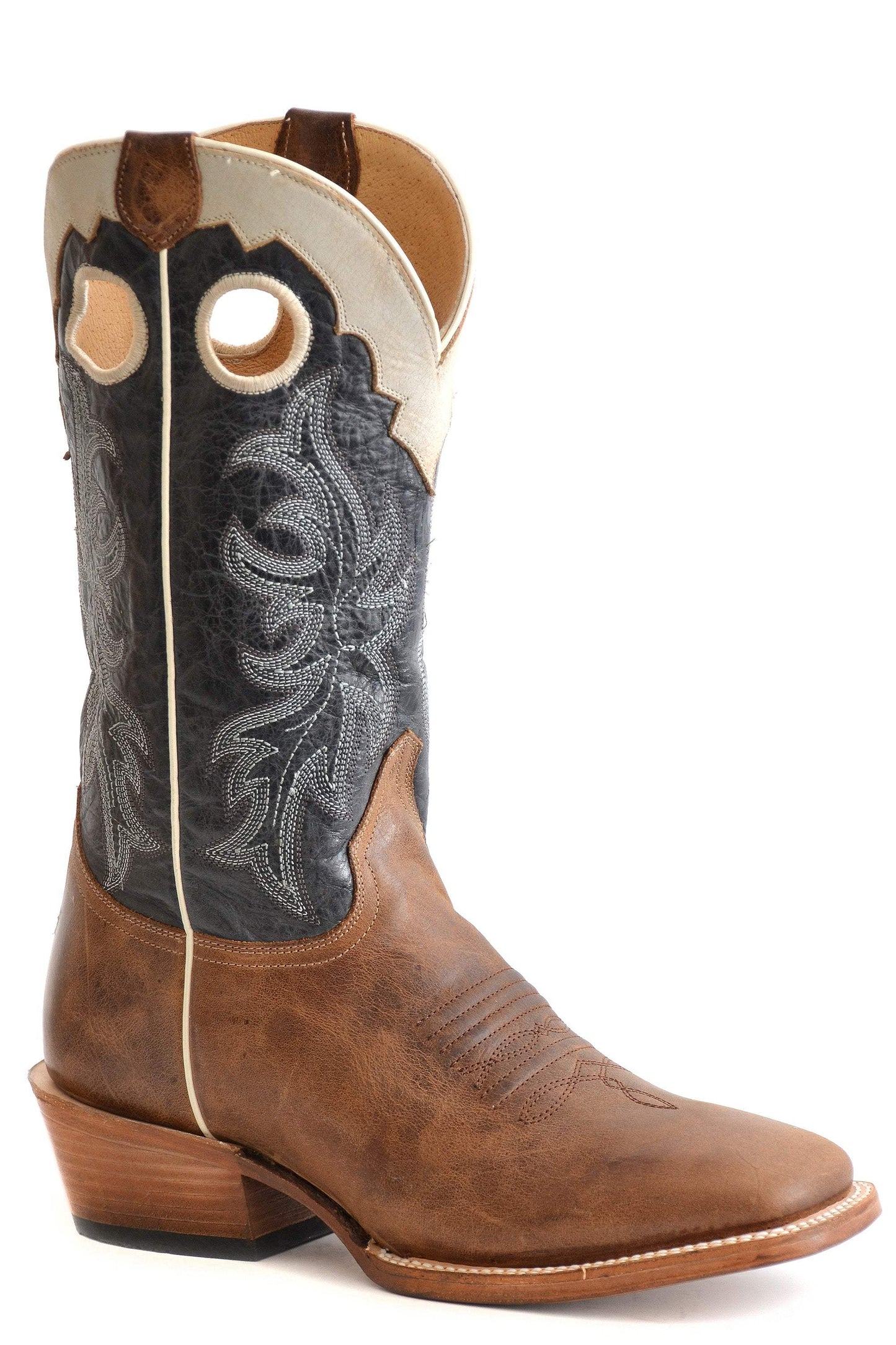 Roper Mens Burnished Tan Leather Vamp White Crown - Roper - Flyclothing LLC