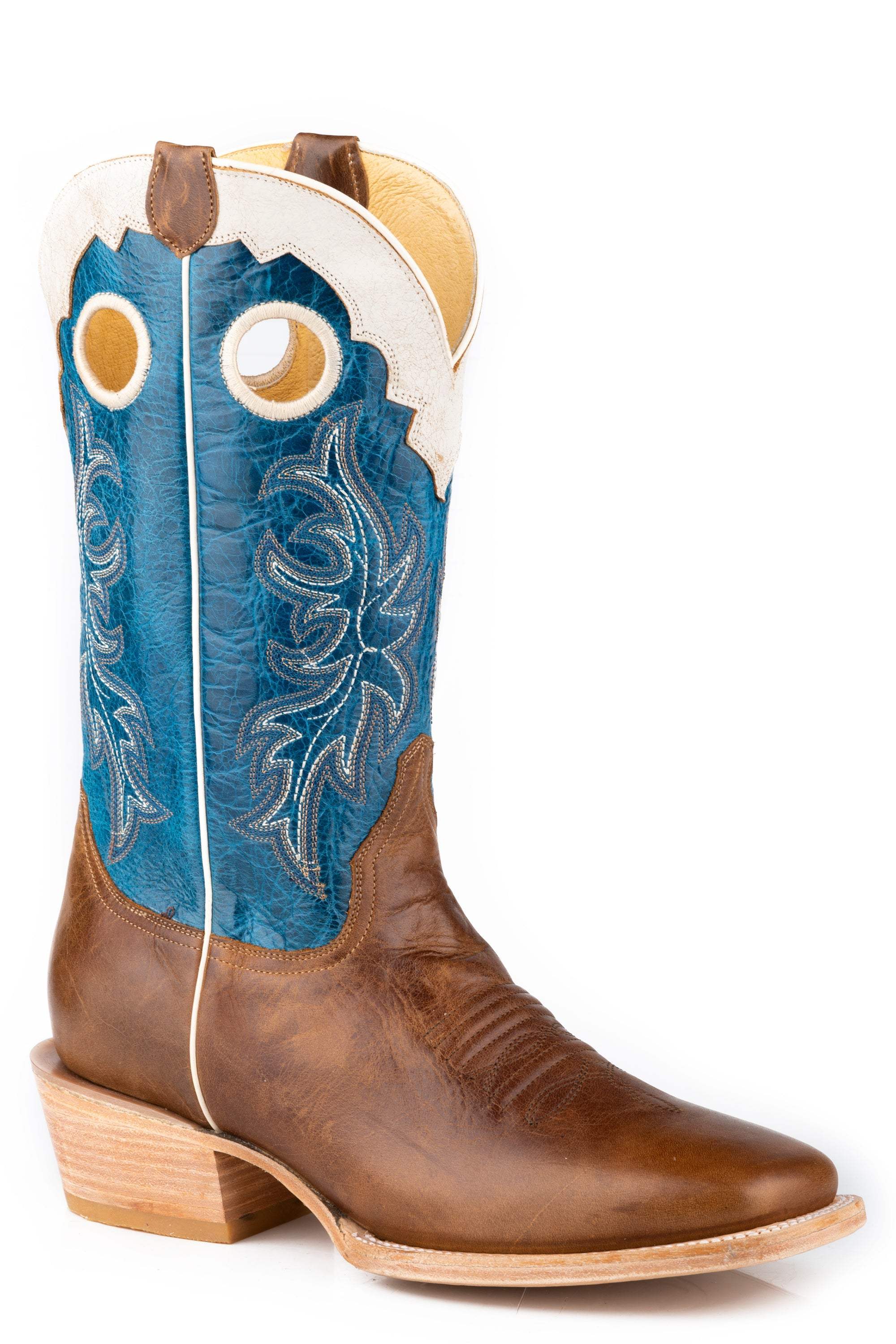 Roper Mens Waxy Brown Leather Vamp White Crown - Roper - Flyclothing LLC
