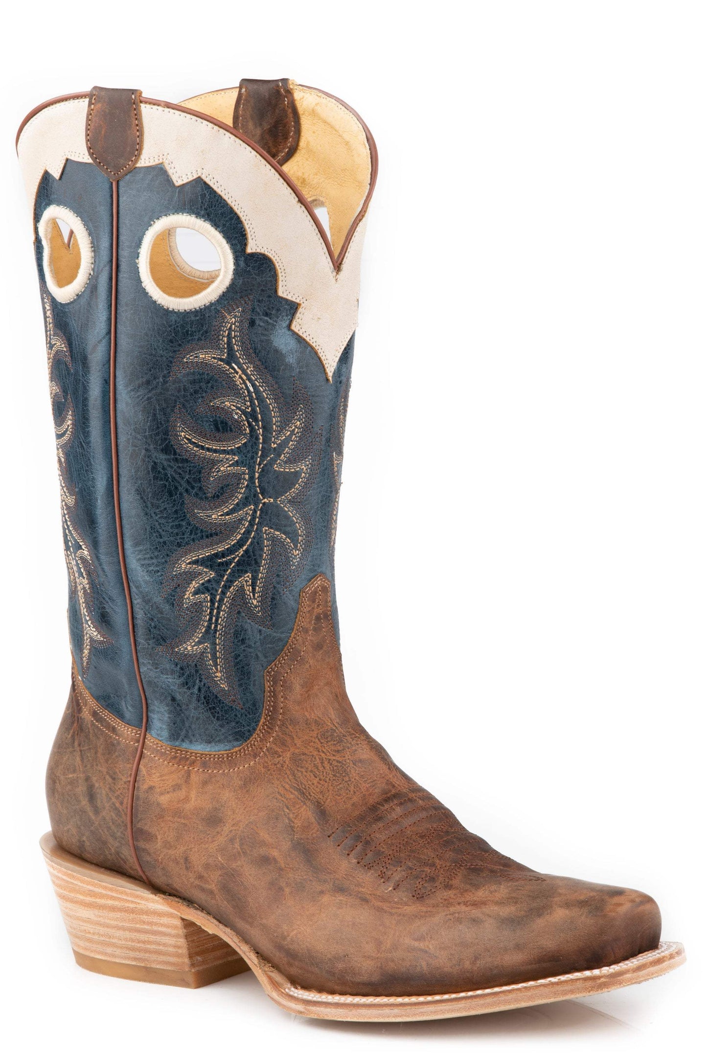 Roper Mens Waxy Tan Vamp And Marbled Blue Shaft - Roper - Flyclothing LLC