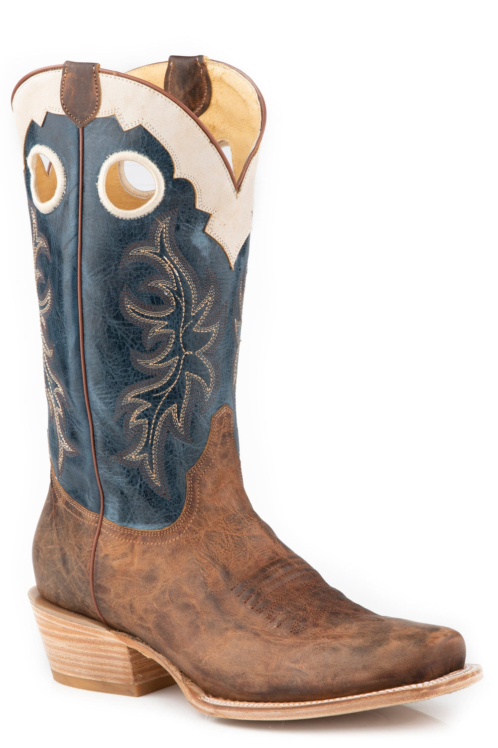 Roper Mens Waxy Tan Vamp And Marbled Blue Shaft - Roper