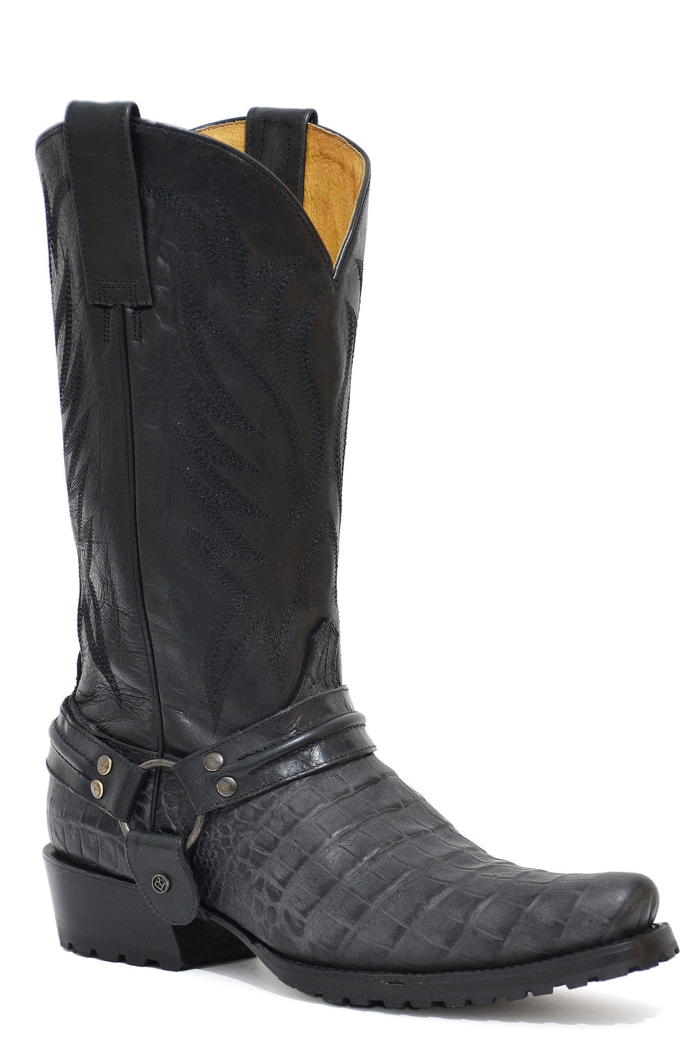 Roper Mens Embossed Black Caiman Boot - Roper