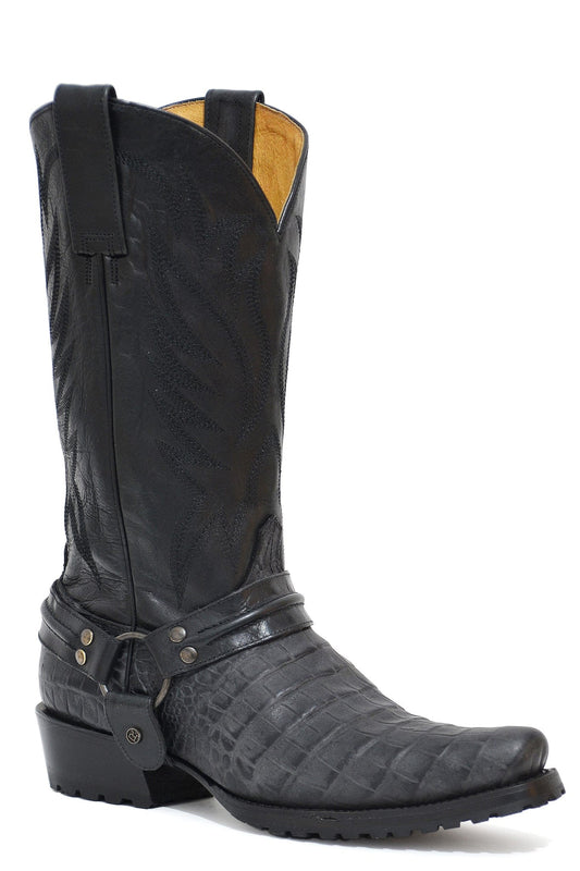 Roper Mens Embossed Black Caiman Boot - Roper