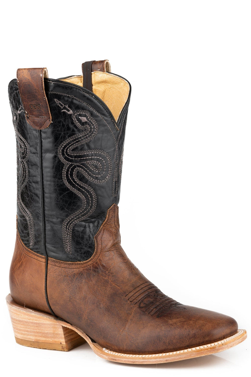 Roper Mens Burnished Tan Leather Vamp Boot - Roper