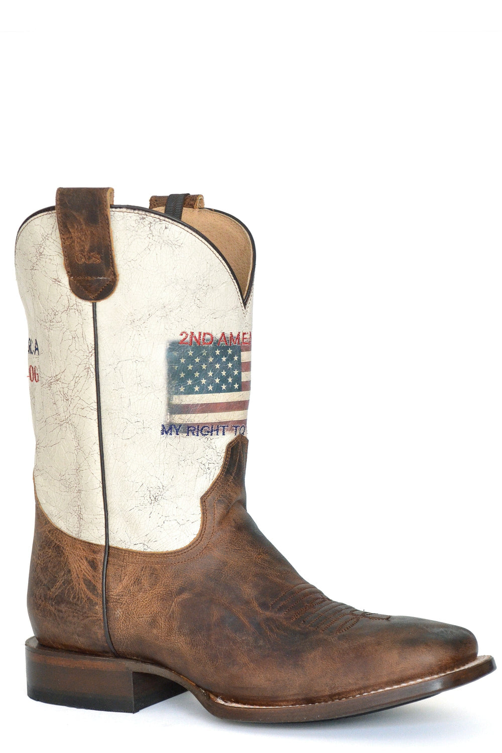 Roper Mens Vintage Brown Vamp Vintage White Shaft - Roper