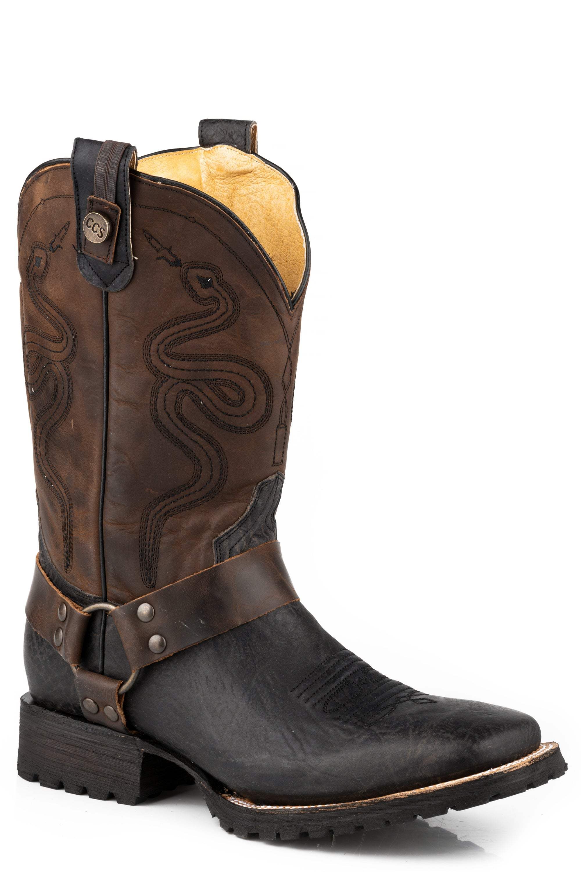 Roper Mens Waxy Black Leather Vamp - Roper - Flyclothing LLC