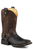 Roper Mens Waxy Black Leather Vamp - Roper