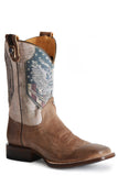 Roper Mens Brown Vamp With Natural Shaft Square Toe Boot With 2nd Amendment Printed On Shaft-Concealed Carry System - Roper