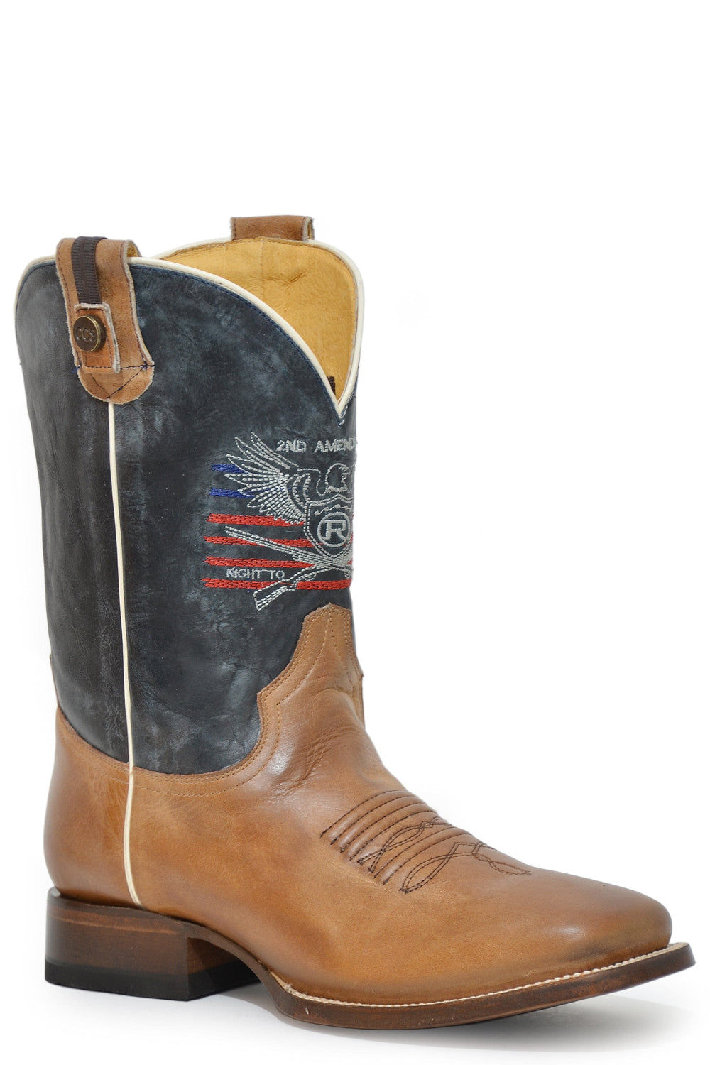 Roper Mens Burnished Tan Leather Vamp Vintage - Roper
