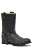 Roper Mens Embossed Burnished Black Caiman Boot - Roper