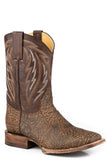 Roper Mens Vintage Tan And Brn Embossed Elephant Vamp Boot - Roper