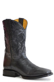 Roper Mens Marbled Black Leather Vamp And Shaft - Roper