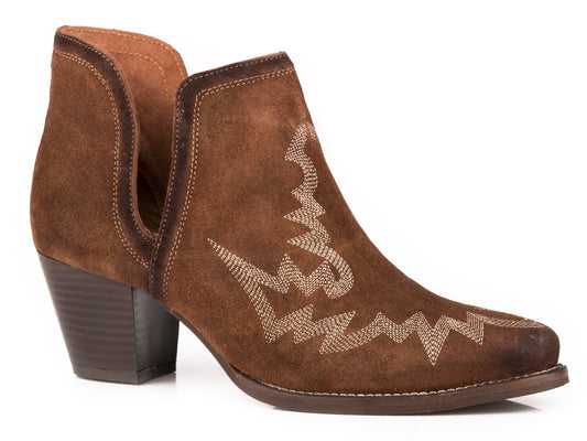 Roper Womens Brown Suede Leather Ankle Boot