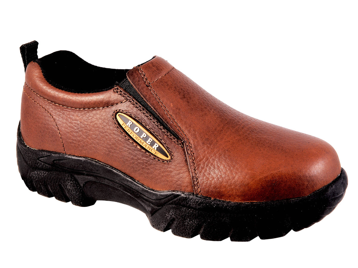 Roper Womens Performance Slip On Bay Brown Tumbled Leather